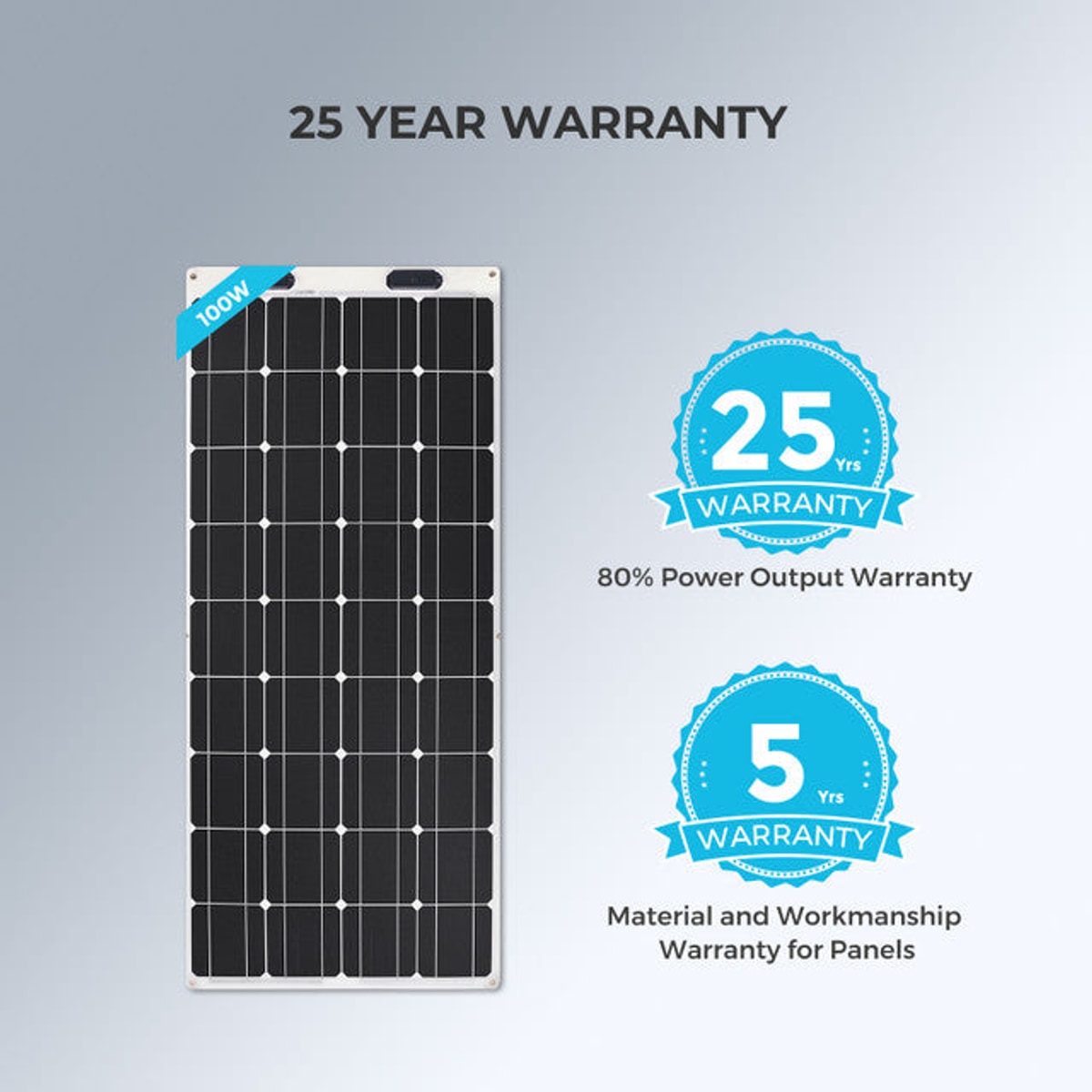 Renogy 12Volt 100W Lightweight and Flexible Solar Panel