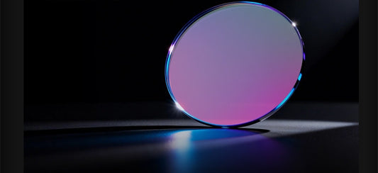 Round, gradient-colored Filter lens on a dark background