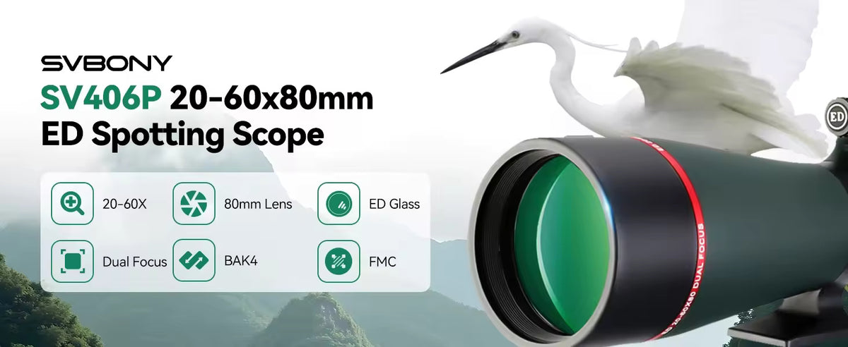 SV406P 20-60X80 ED Extra-Low Dispersion Dual Focus Spotting Scope