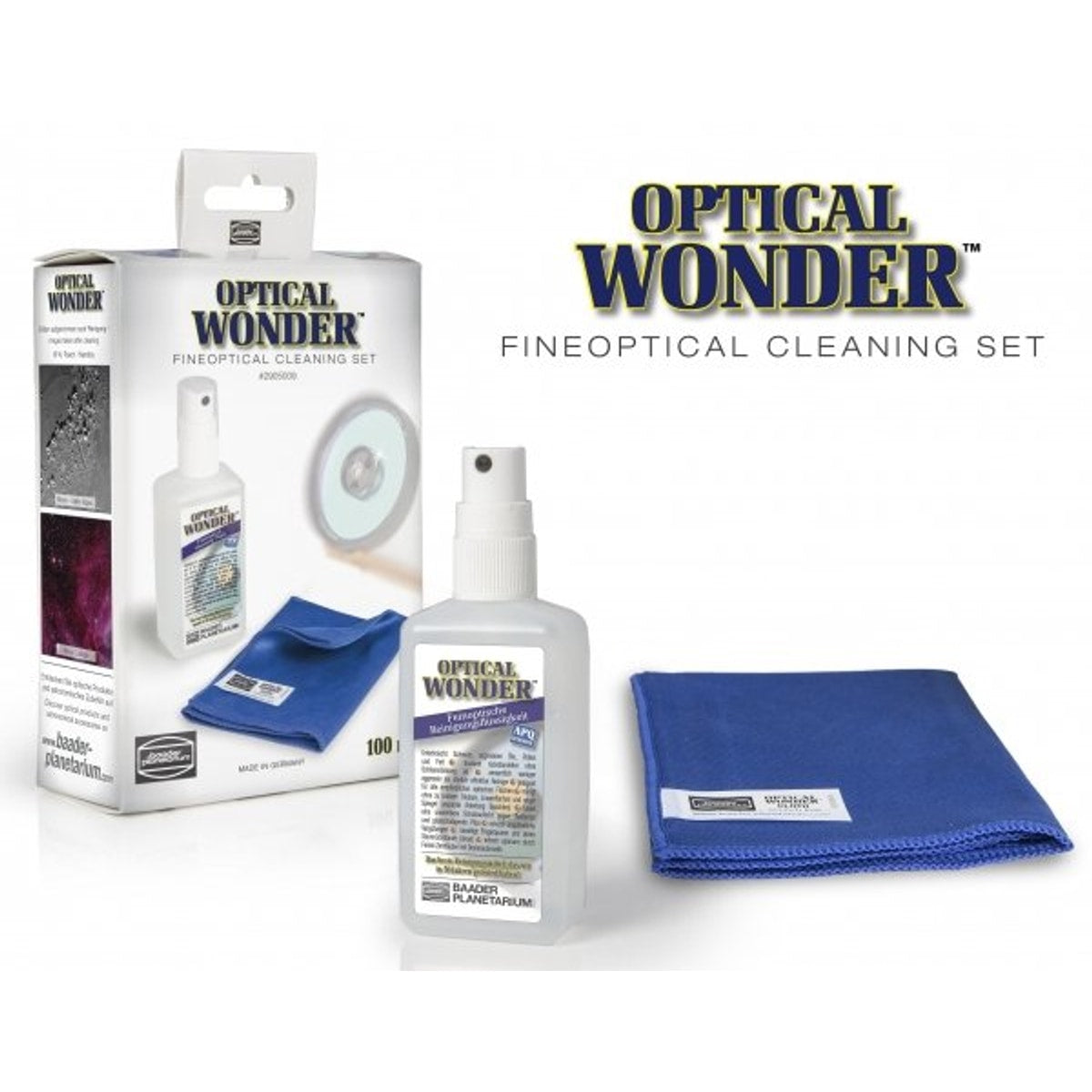 Baader Optical Wonder FineOptical Cleaning Set (Fluid & Cloth) – Dark Clear Skies UK