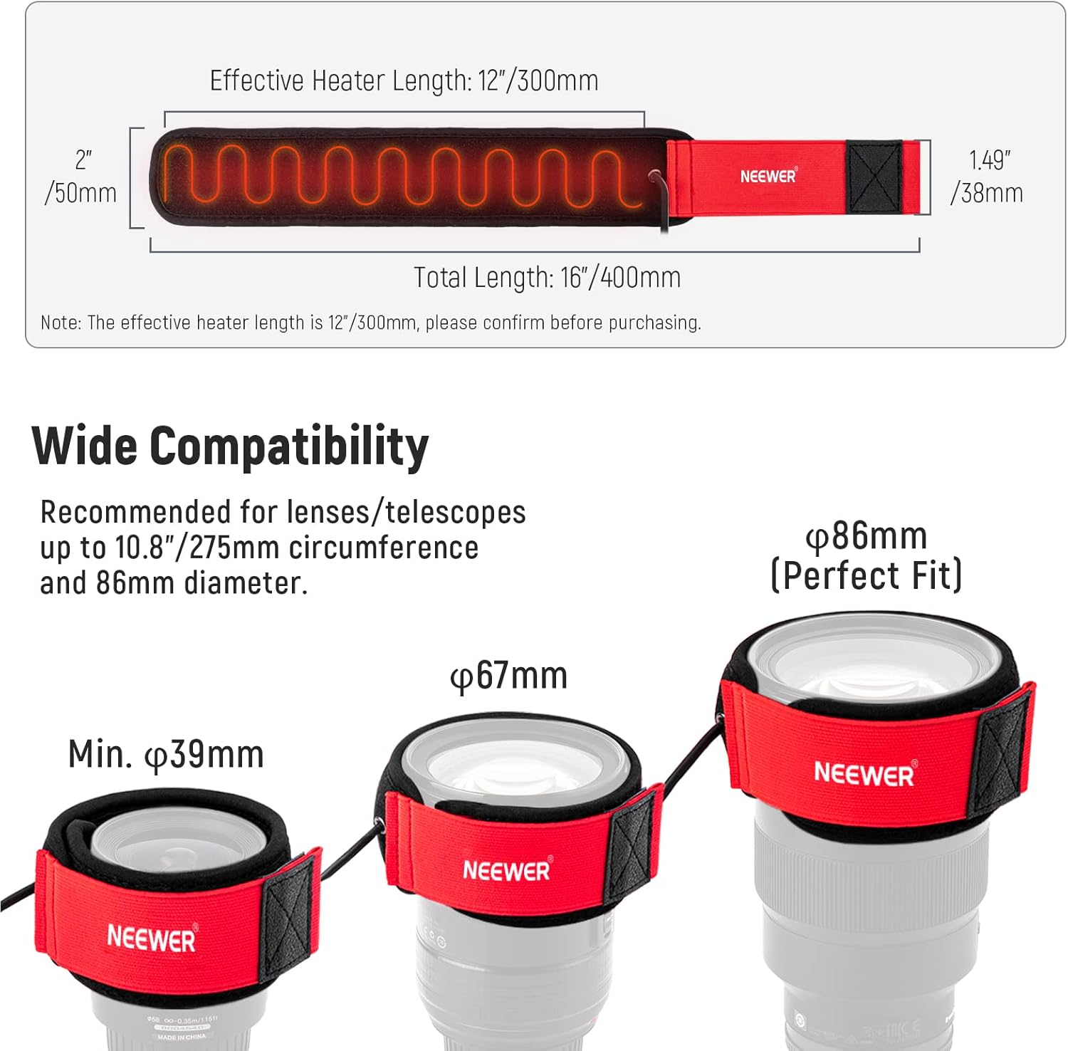 Neewer Lens Warmer Red – Dark Clear Skies UK