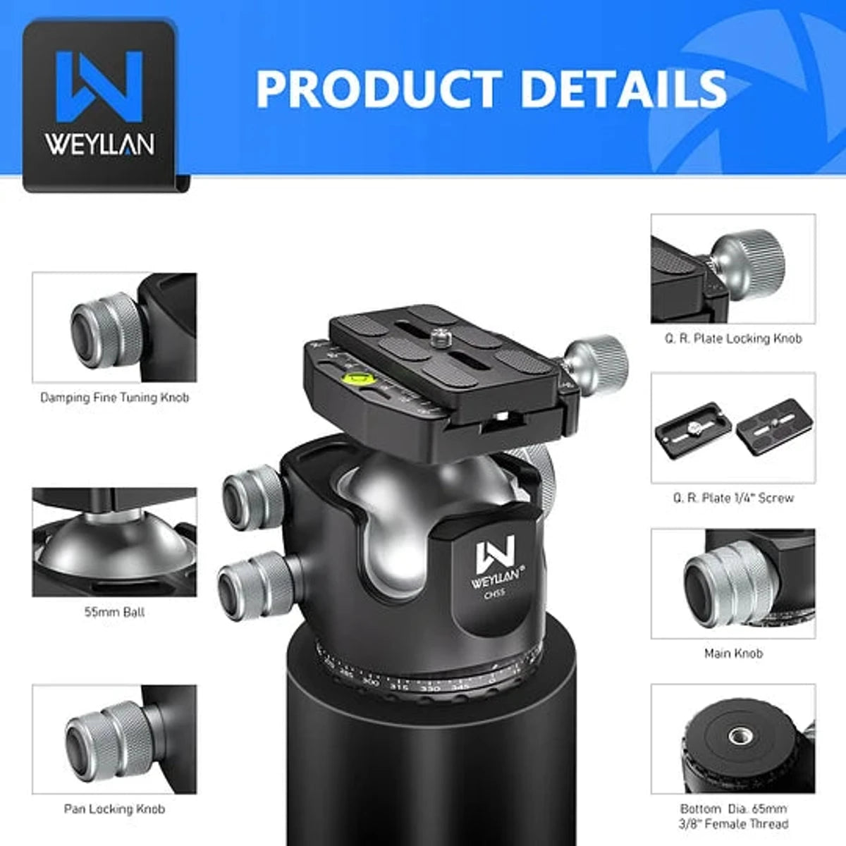 Weyllan CH55 Ballhead – Dark Clear Skies UK