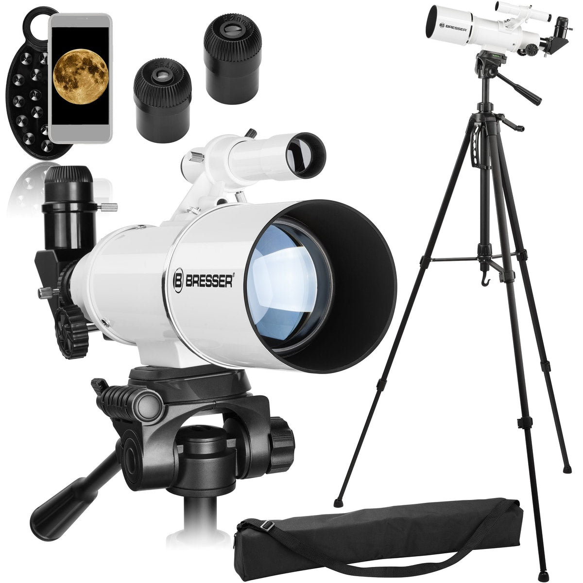 BRESSER Classic 70/350 Refractor Telescope – Compact Travel Telescope for Nature & Astronomy