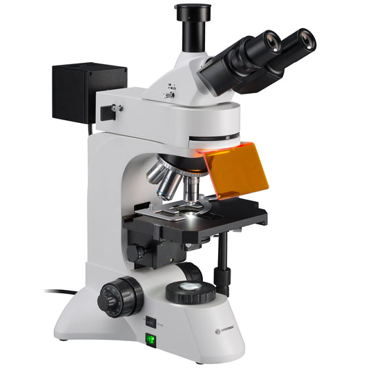 BRESSER Science ADL 601 F LED 40-1000x Microscope side view
