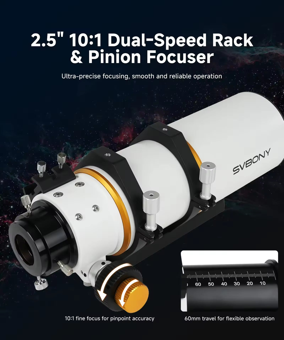 SVBONY SV530 80mm ED Refractor Telescope OTA – 480mm f/6