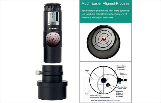 SVBONY Red Laser Collimator for Newtonian Marca Telescope aligning process