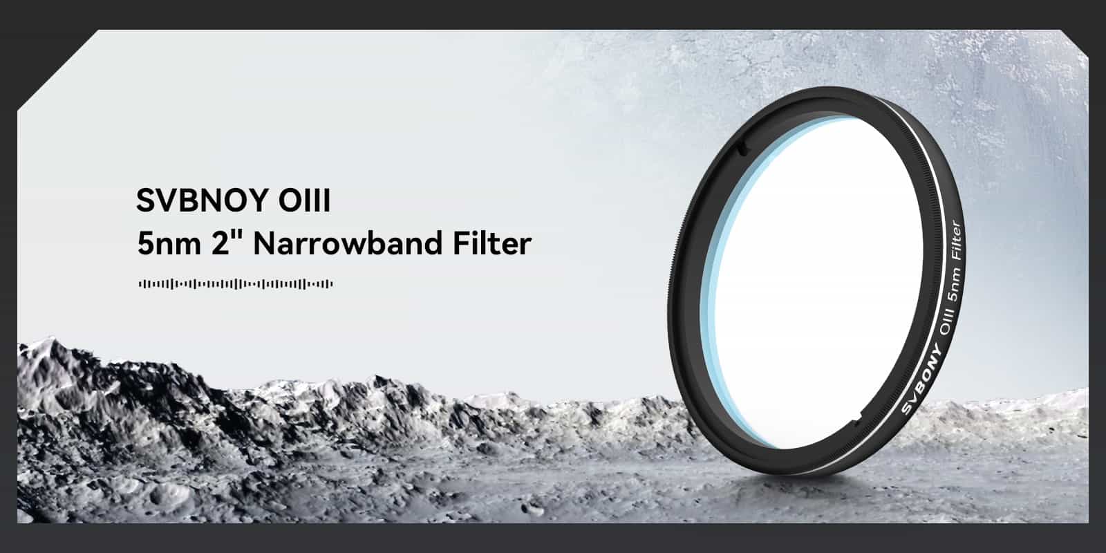 Svbony OIII 5nm 2" Narrowband Filter on a space-themed background