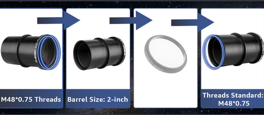 SVBONY SV193 2-Inch 0.8x Focal Reducer / Field Flattener for SV503 102ED showing thread