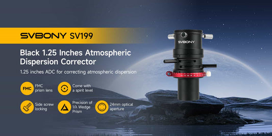 Svbony SV199 atmospheric dispersion corrector with starry sky background