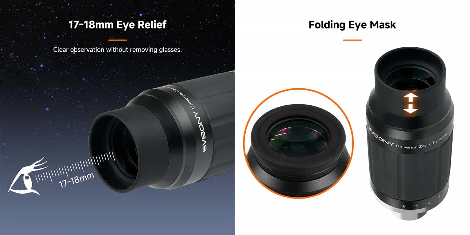 Svbony SV245 zoom eyepiece 8-16mm eye relief