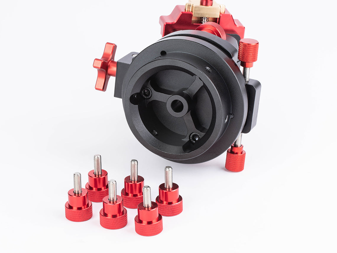 PE210 Pier Extension with red screws on a white background