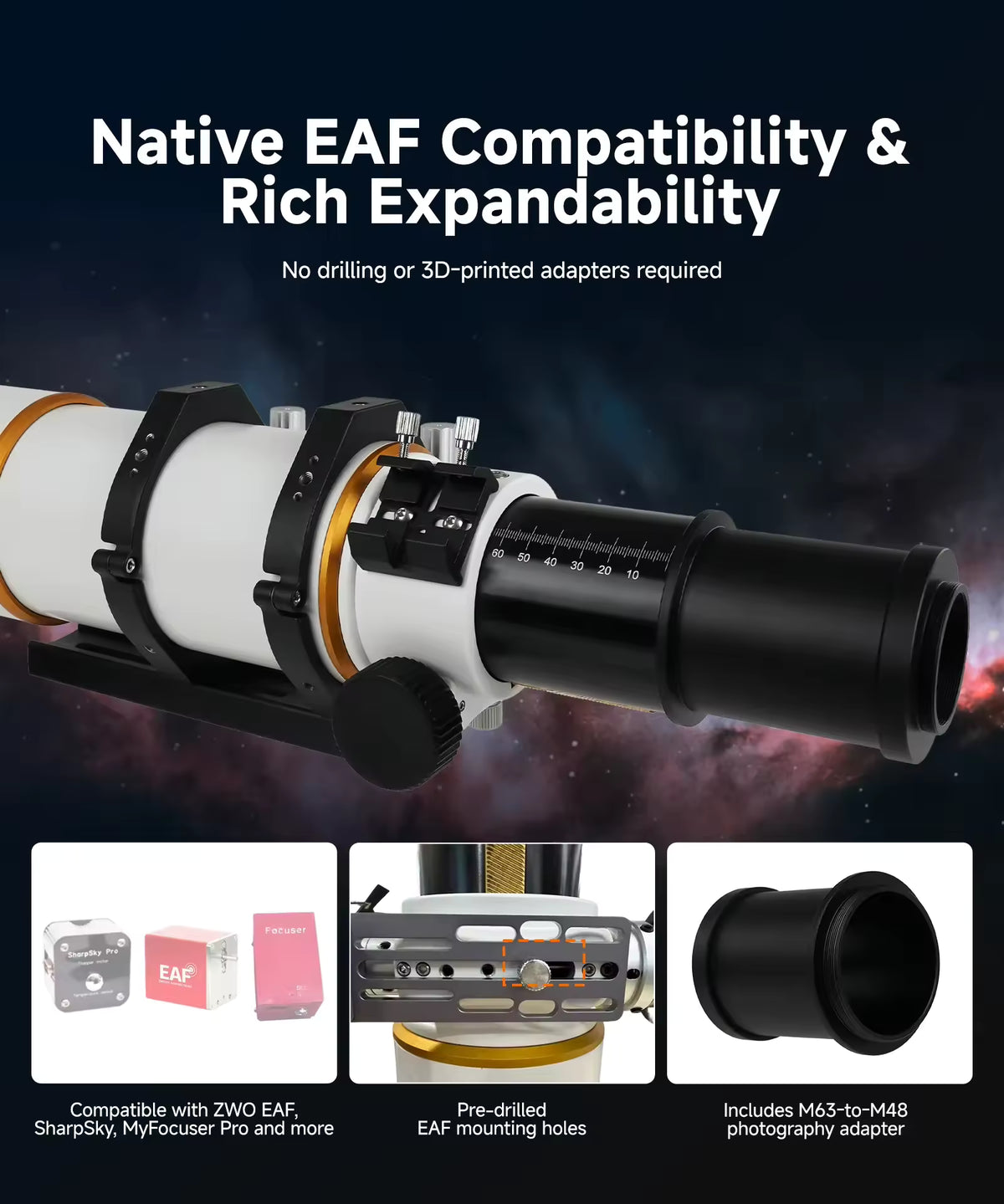 SVBONY SV530 80mm ED Refractor Telescope OTA – 480mm f/6