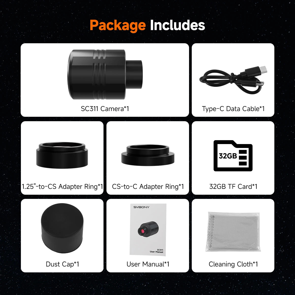 WiFi Astronomy Camera | SVBONY SC311 Pro contents