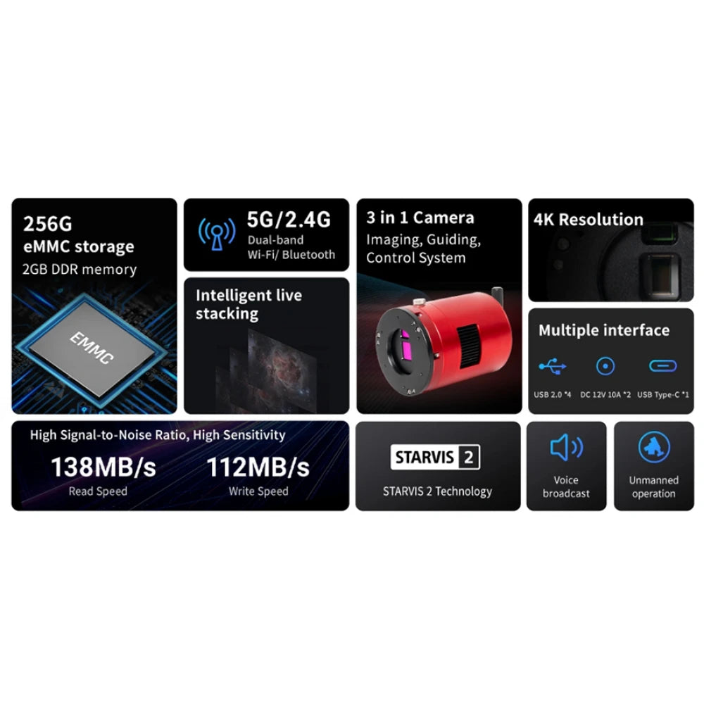 ZWO ASI585MC Air – Smart WiFi Cooled Deep-Sky Camera (Dual Sensor, 4K, TEC Cooling)