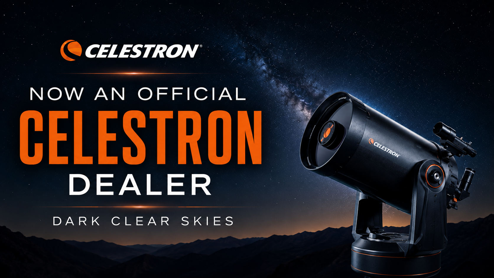 Dark Clear Skies is now an Official Celestron Dealer
