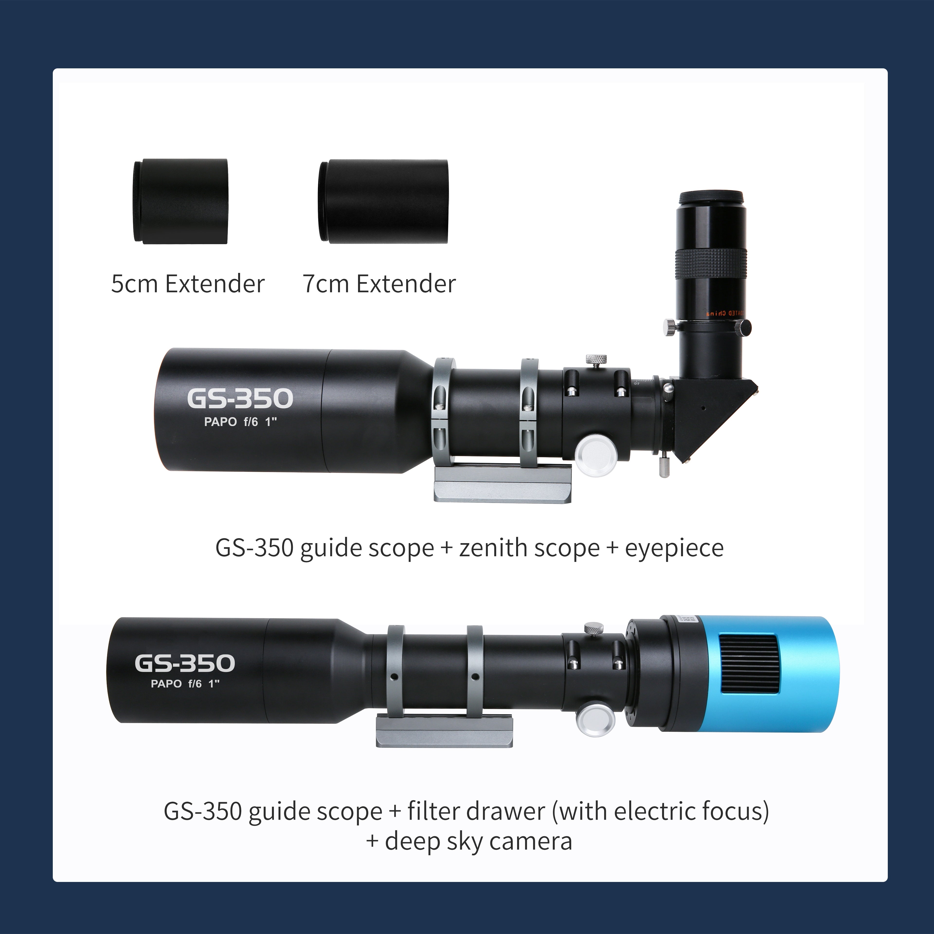 GS Series PAPO Apochromatic Guide Scopes (350mm) – Touptek