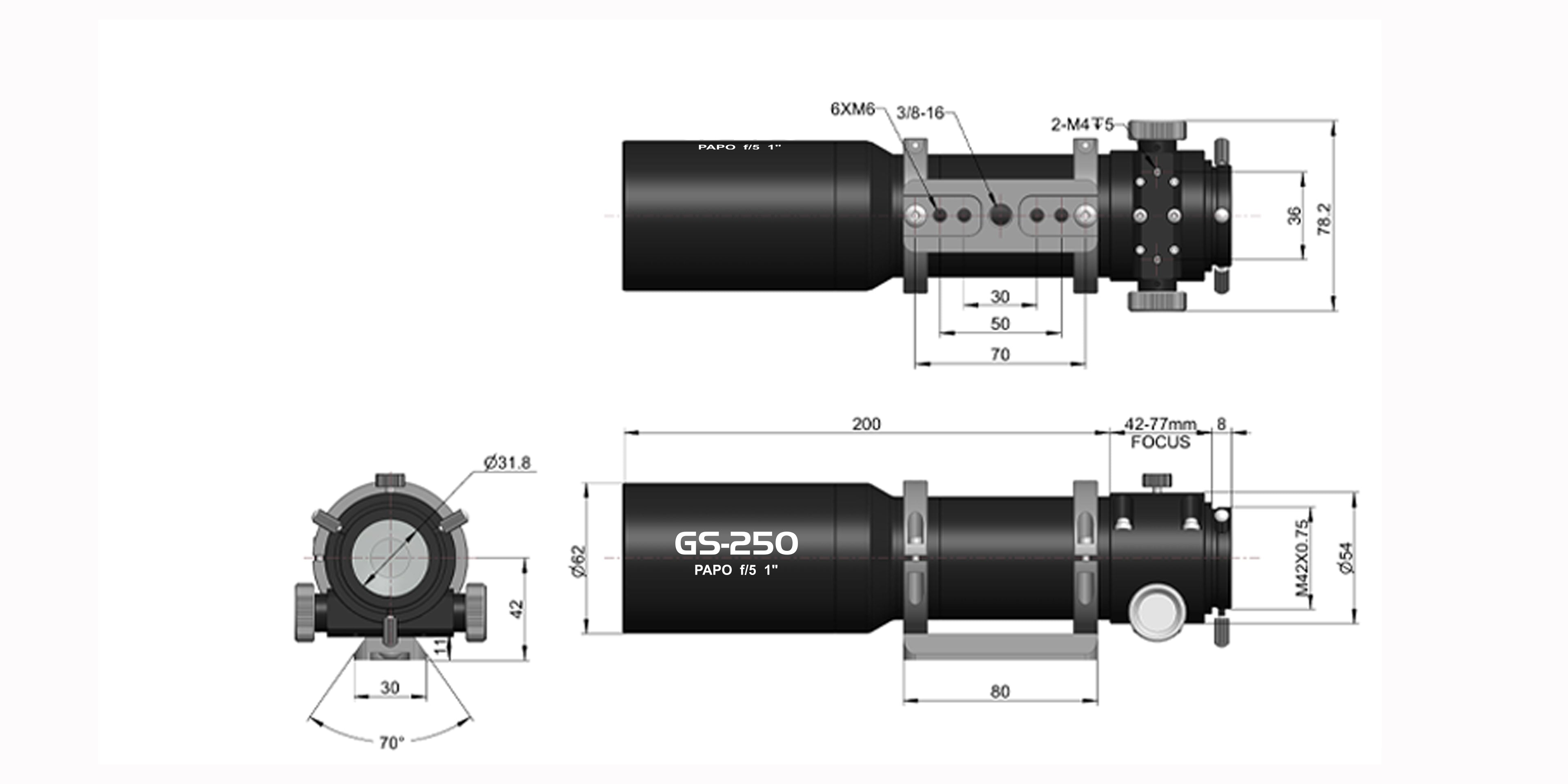 GS-250 PAPO ED Triplet Guide Scope (AC / AR) – 250mm f/5