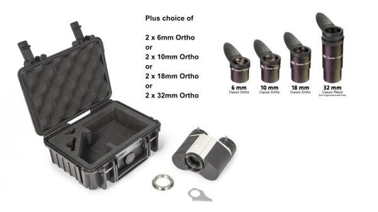 Baader MaxBright II Binoviewer with Case and Baader Classic Ortho Eyepieces – Dark Clear Skies UK