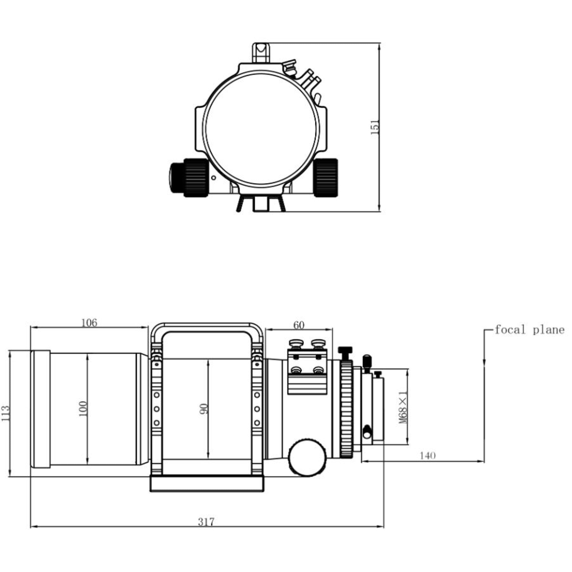 Omegon Pro APO AP 72/400 Quintuplet Flat-Field Astrograph OTA