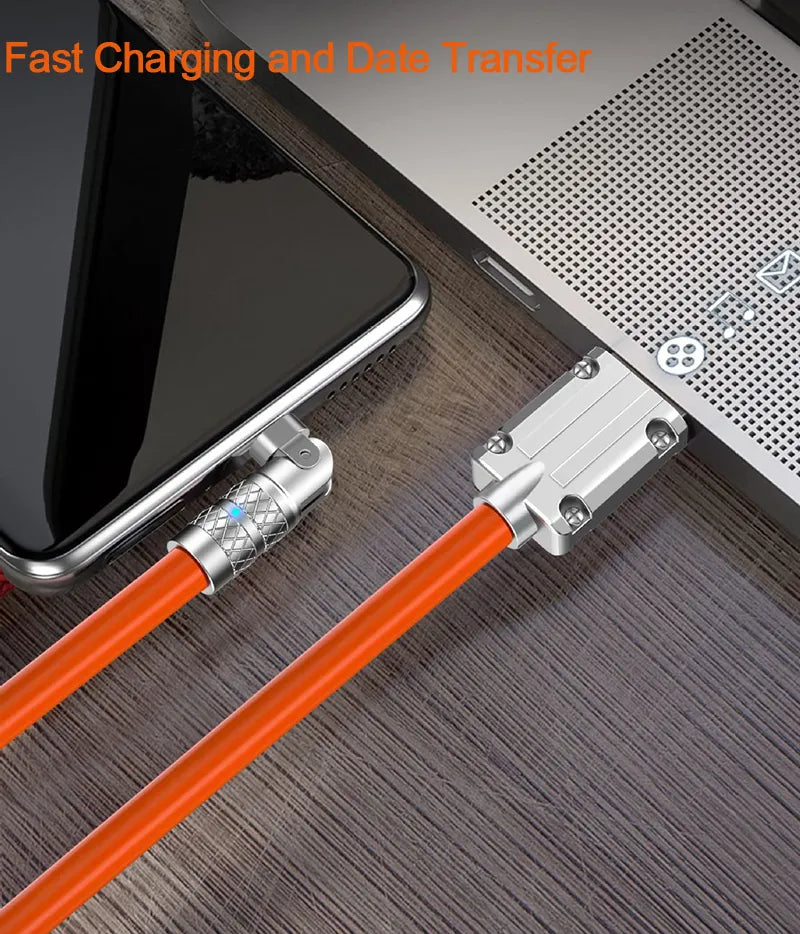 180°Fast Charging Cable 120W USB Type C Cable - Dark Clear Skies