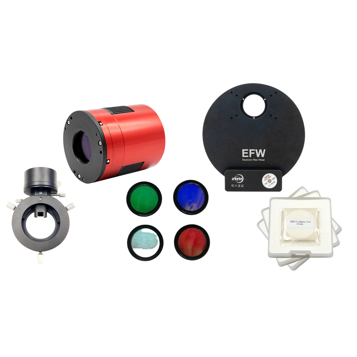ZWO ASI2600MM Pro Bundle | EFW 7x36mm MkII, 36mm LRGB & HSO Filters + OAG Mark II