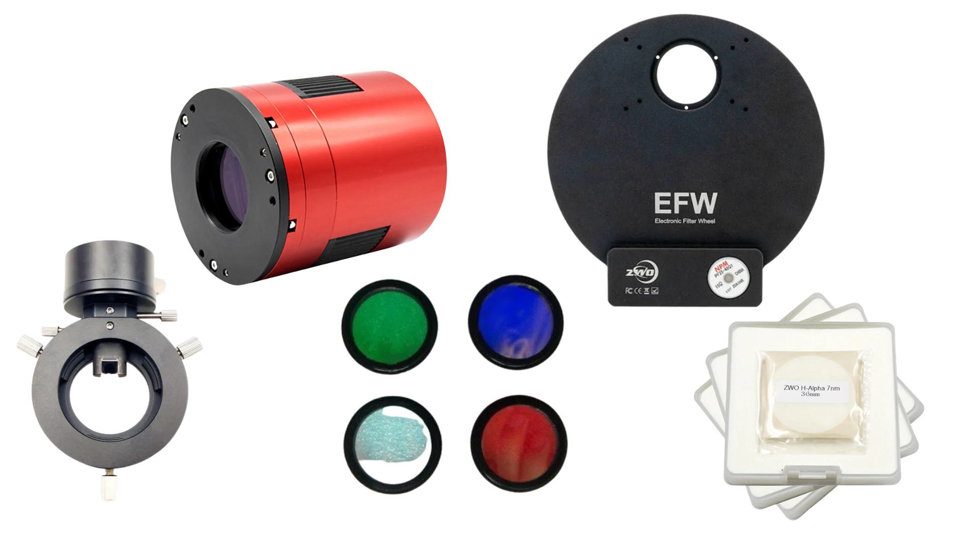 ZWO ASI2600MM Pro Bundle | EFW 7x36mm MkII, 36mm LRGB & HSO Filters + OAG Mark II