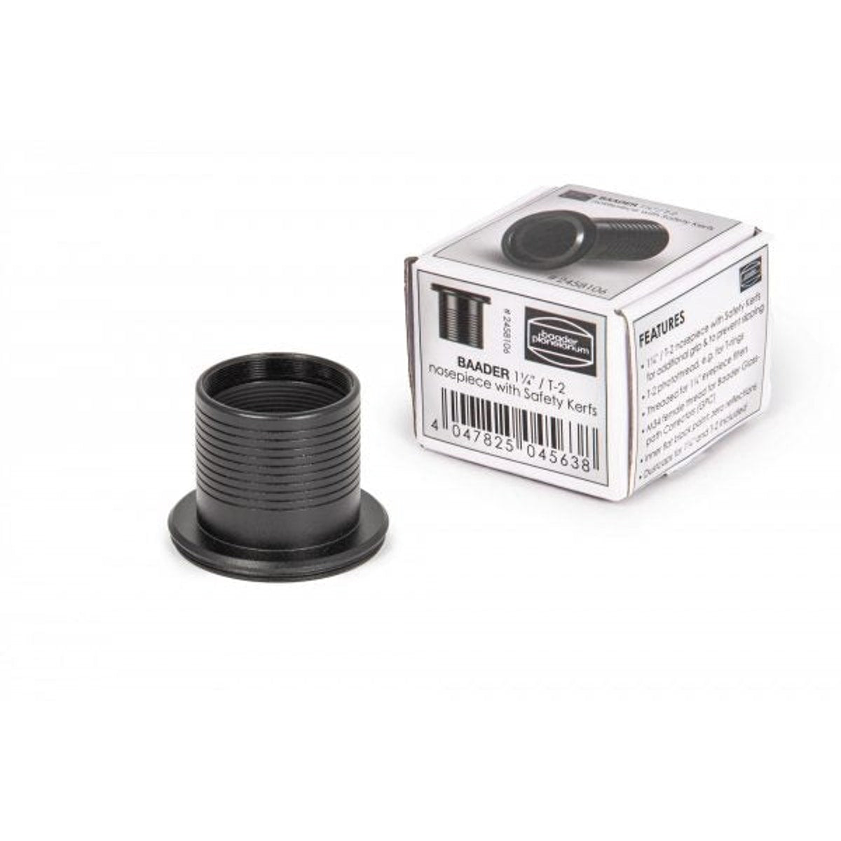 Baader 1.25″ / T-2 Nosepiece with Safety Kerfs – Dark Clear Skies UK