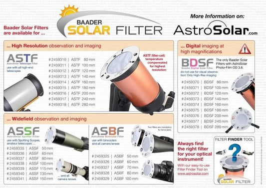 Baader ASSF Solar Filter OD 5.0 (50mm–150mm) for Spotting Scopes