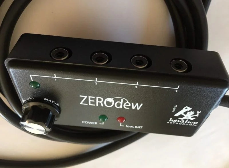 ZERodew device with control panel and cables on a light background