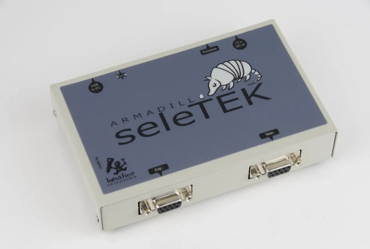 Metal briefcase with 'Armadillidium seleTEK' branding on a white background