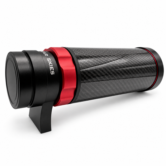 Dark Clear Skies 40ED guidescope with carbon-fibre tube, red focusing ring and mounting foot