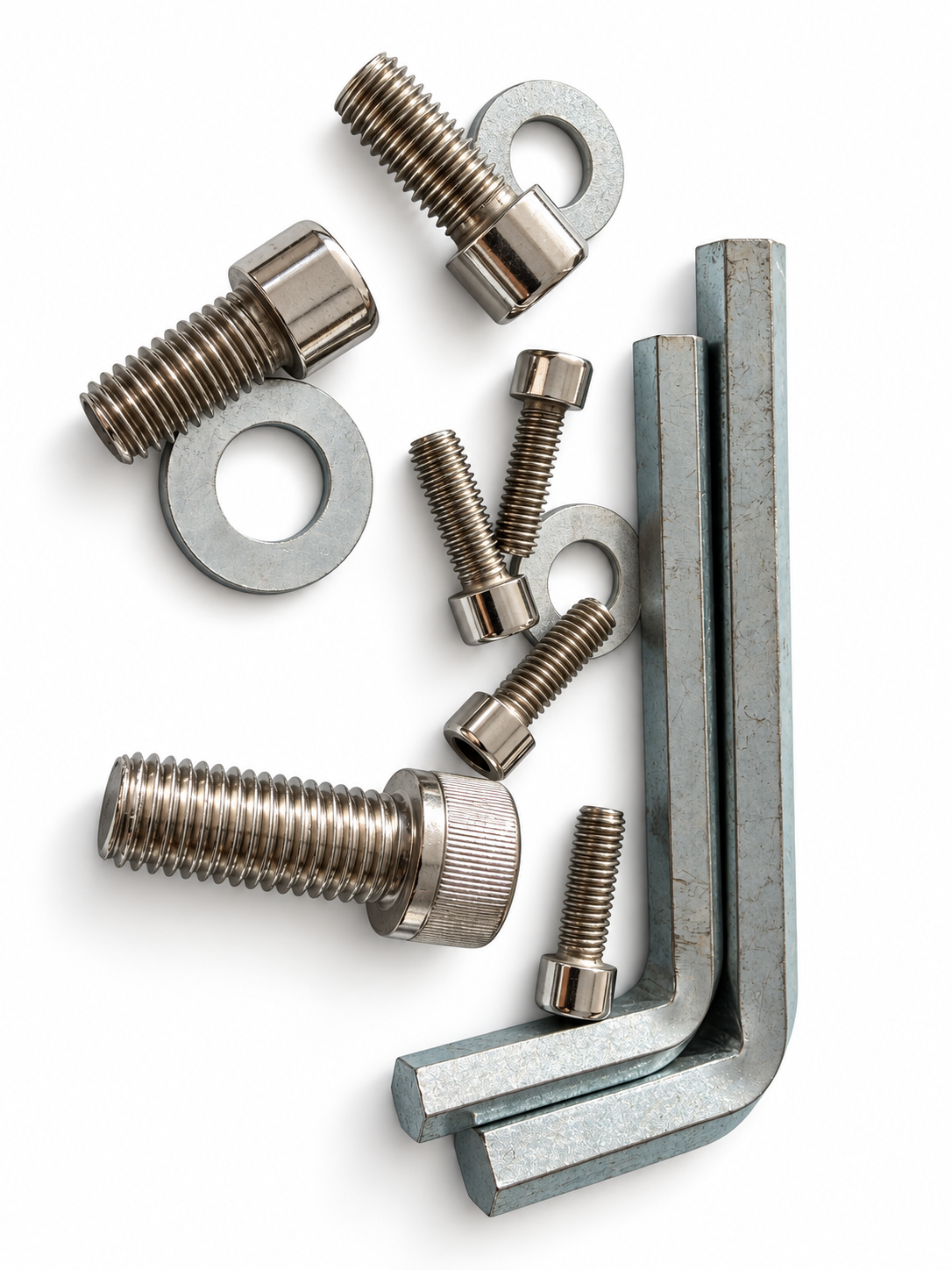 Fixing bolts, washers and two hex keys supplied with the ASCENT 200 EQ6