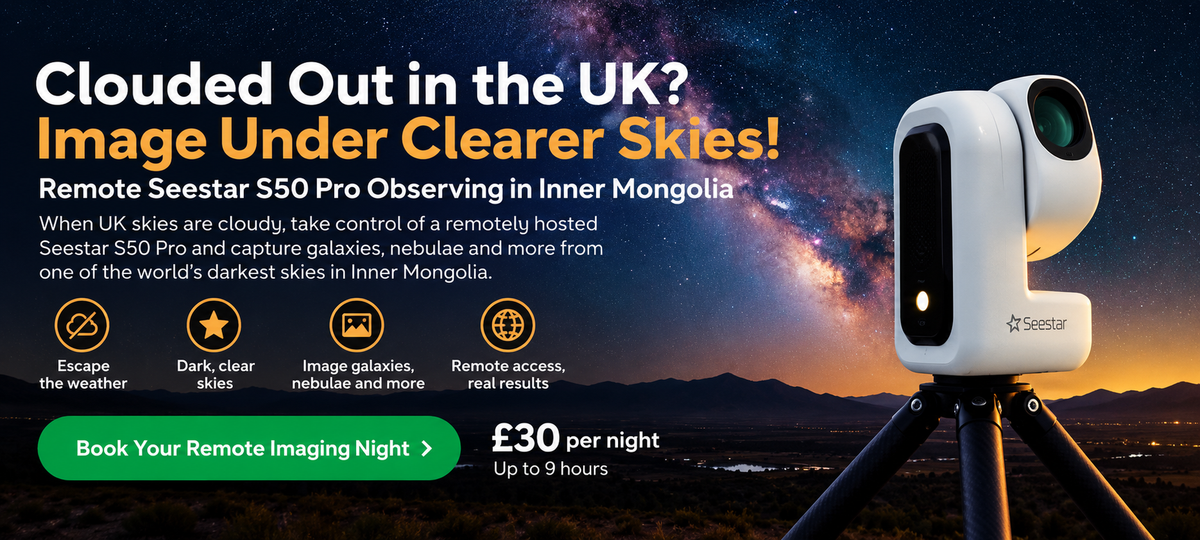 Remote Seestar S50 Pro observing in Inner Mongolia, £30 per night