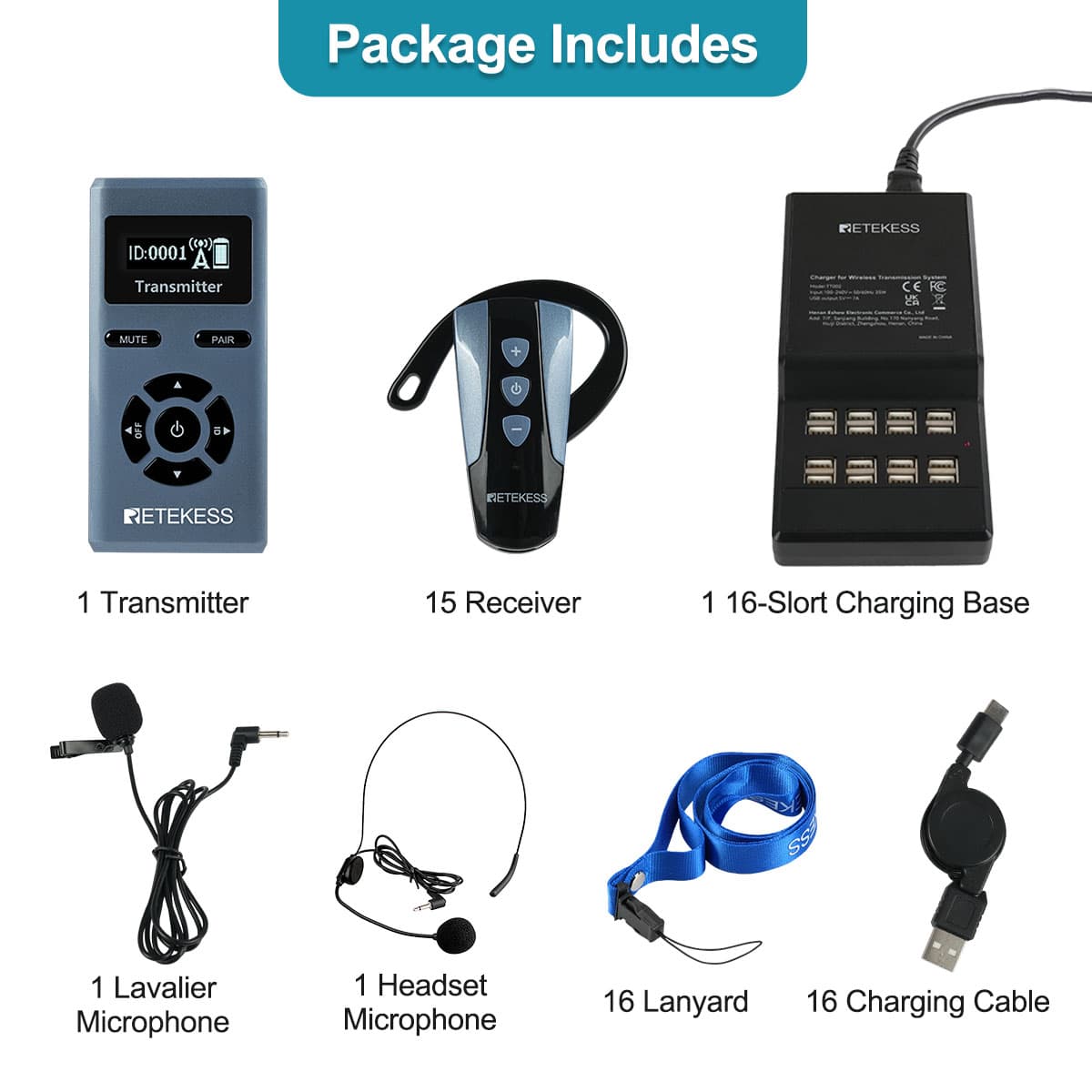 TT106S Tourism Earhook Receiver Wireless Tour Guide System-New Upgrade