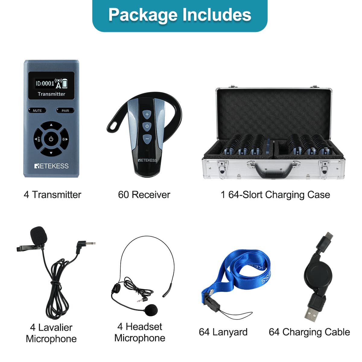 TT106S Tourism Earhook Receiver Wireless Tour Guide System-New Upgrade