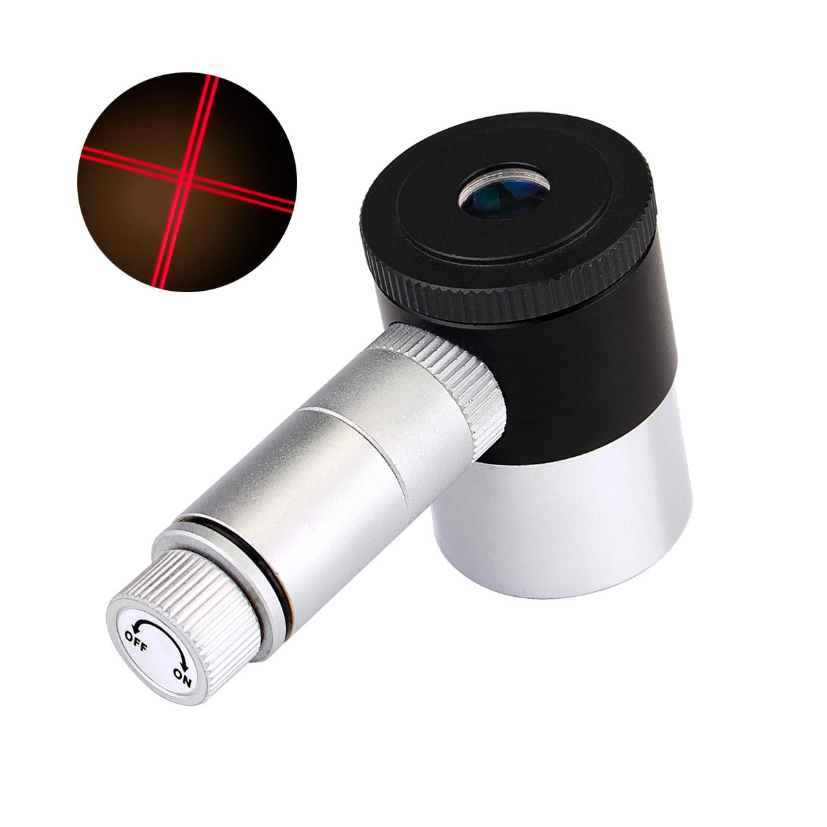 Svbony 1.25" Illuminated crosshair reticle  with a filter on a white background