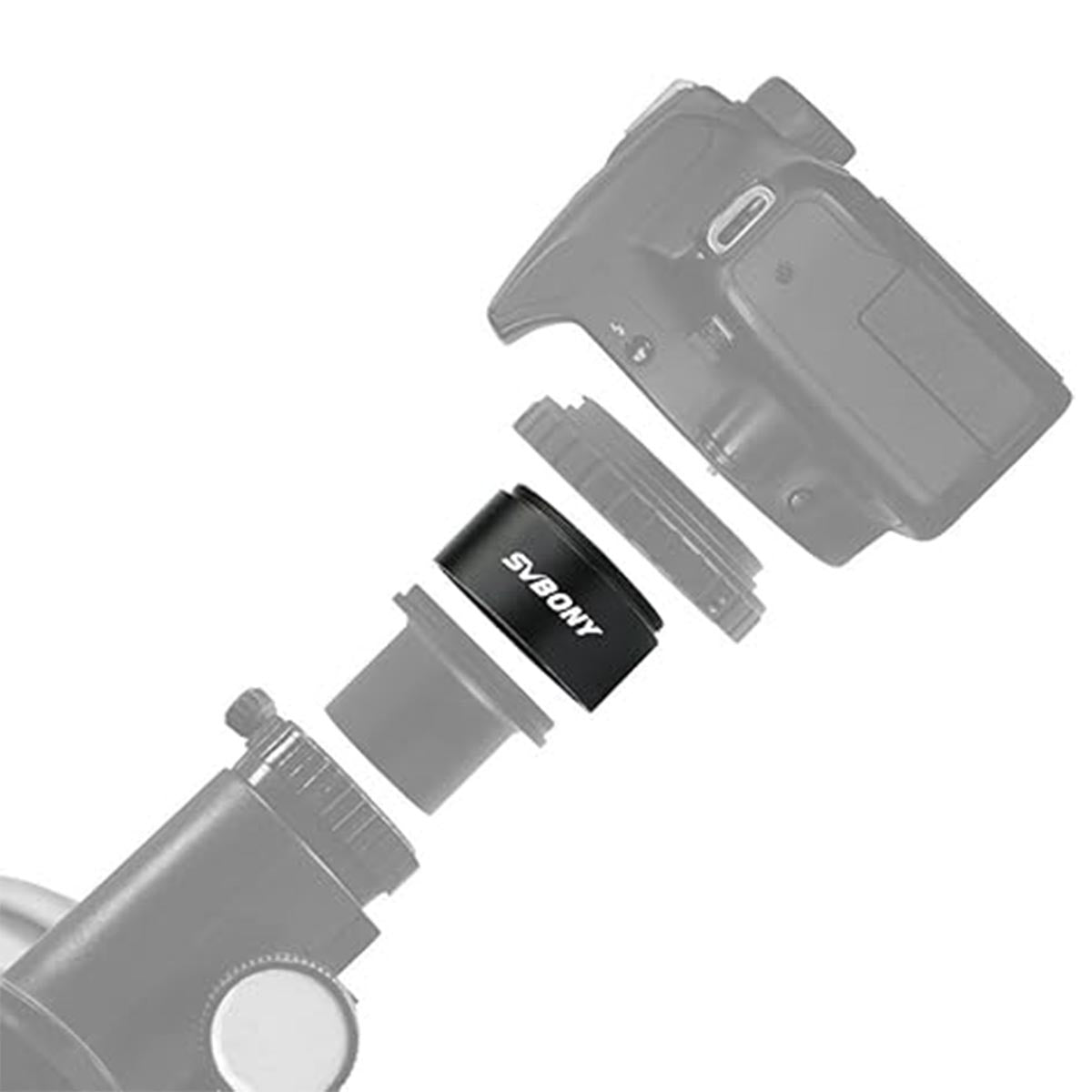 Camera lens with SvBONY brand name on a white background