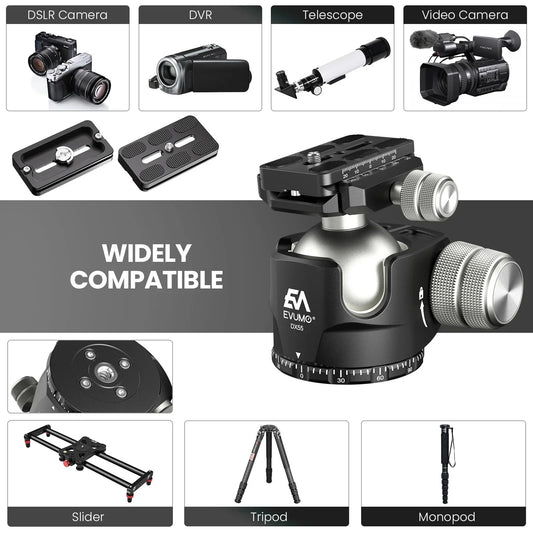 EVUMO DX55 Professional Ballhead – Dark Clear Skies UK