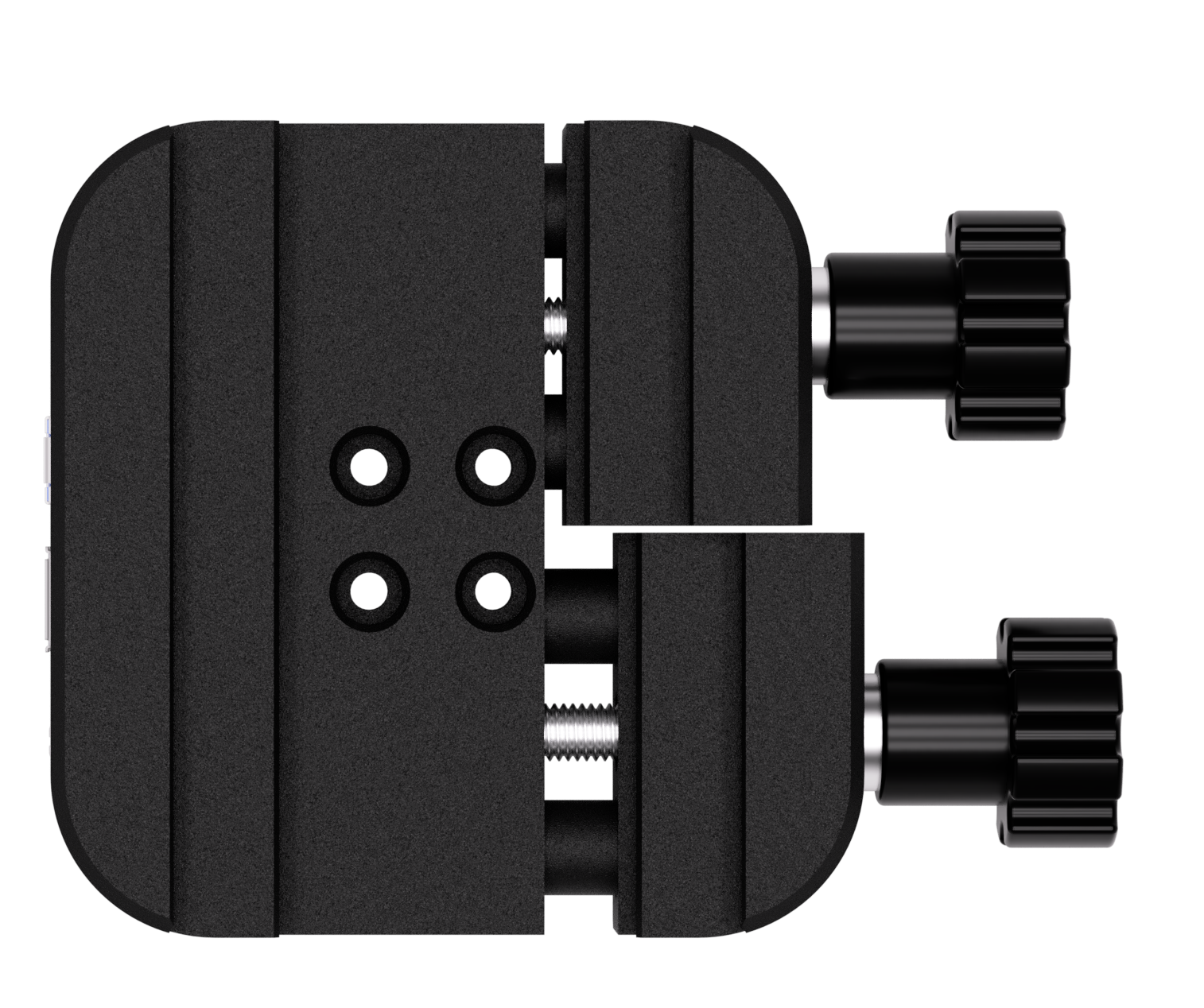 Pegasus Astro Powerbox saddle mount bracket with dual locking knobs for securing accessories