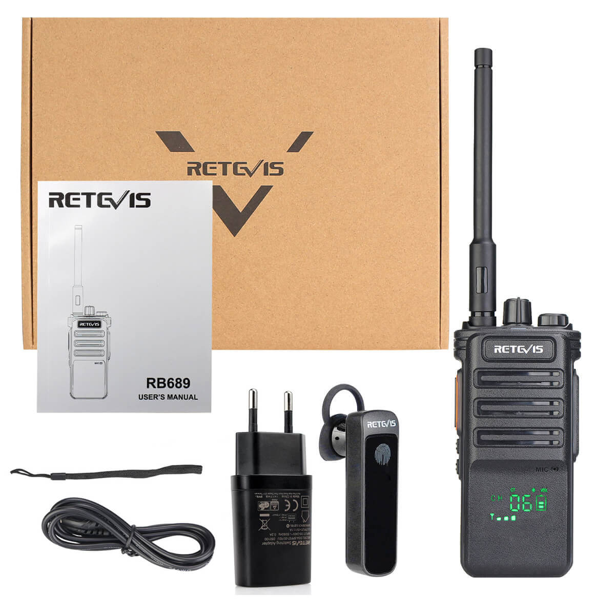 RB689 long range radio with bluetooth headset