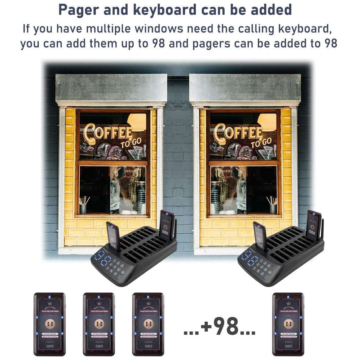 Retekess T115 Restaurant Pager System Buzzers Beepers Restaurant Calling System Waterproof Touch Keypad 18 Beepers