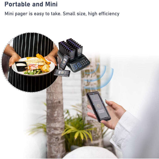Retekess T115 Restaurant Pager System Buzzers Beepers Restaurant Calling System Waterproof Touch Keypad 18 Beepers