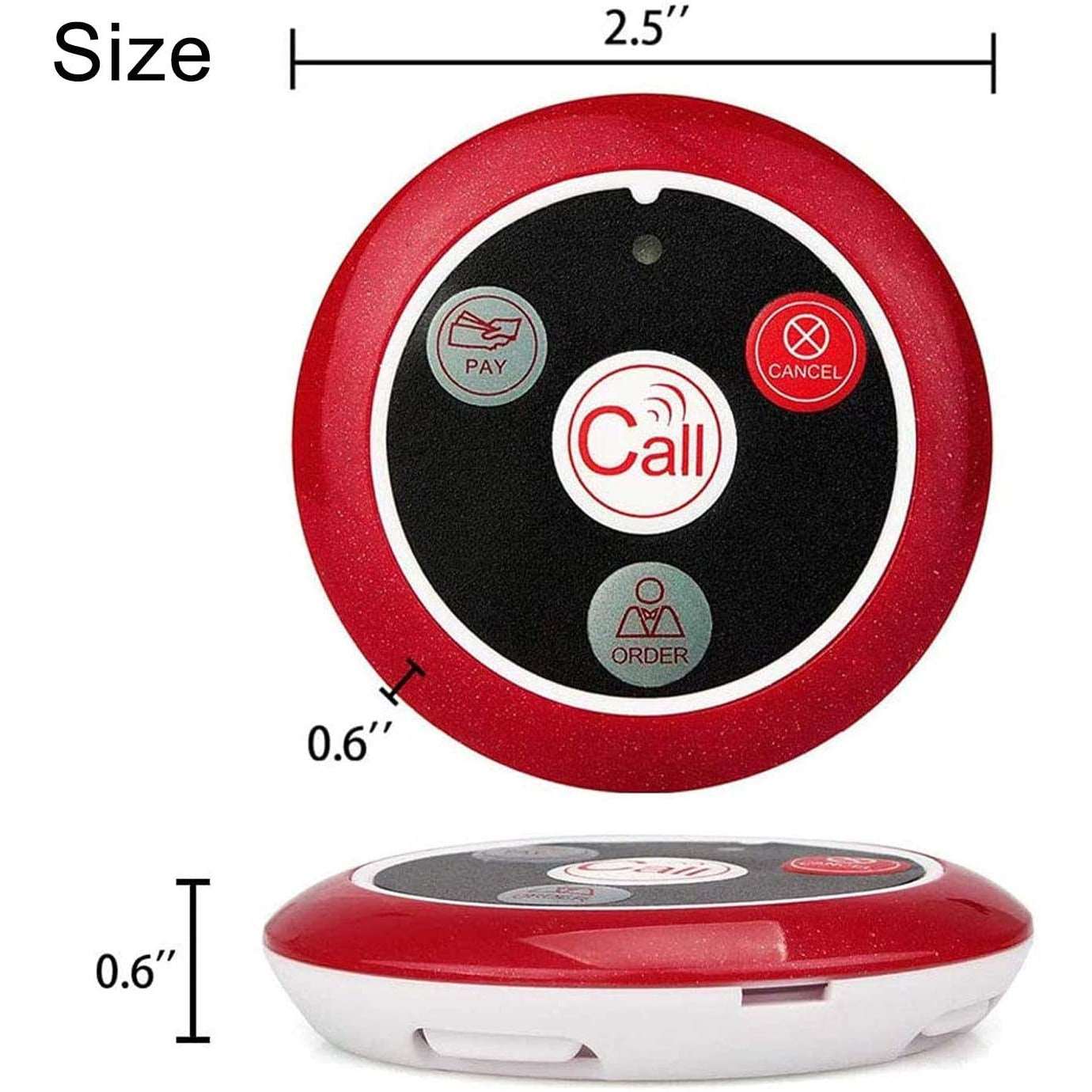 Retekess T117 Pager System Wireless Call Button Transmitter 4 Function Key for T114 Screen TD108 Watch or T128 Watch (5 Pcs)