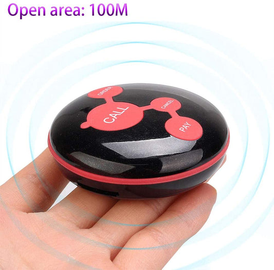 Retekess TD106-TD010 Wireless Pager System Watch Receiver with 4-Key Wireless Calling Button 433Mhz 100 Meters Launch Distance