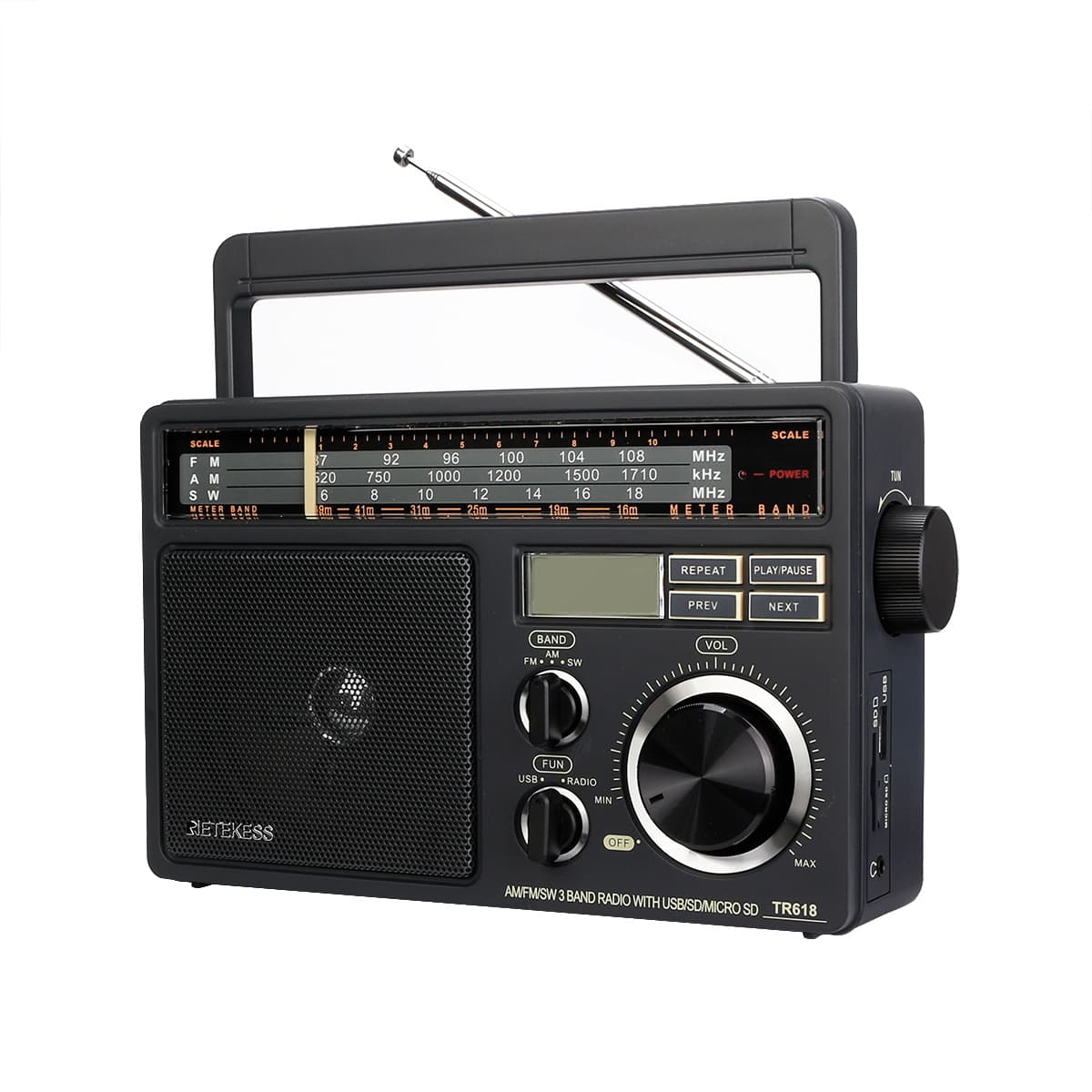 Retekess TR638 Radios portables AM FM, radio numérique à ondes courtes Retekess TR638 Radios portables AM FM, radio numérique à ondes courtes