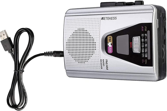 Retekess TR620 Cassette Player Walkman Portable AM/FM Audio Built-in Speaker and Microphone, Suitable for Cassette Collectors