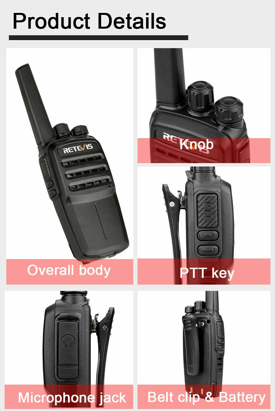 Retevis RT40 PMR446 Walkie Talkie | Dark Clear Skies