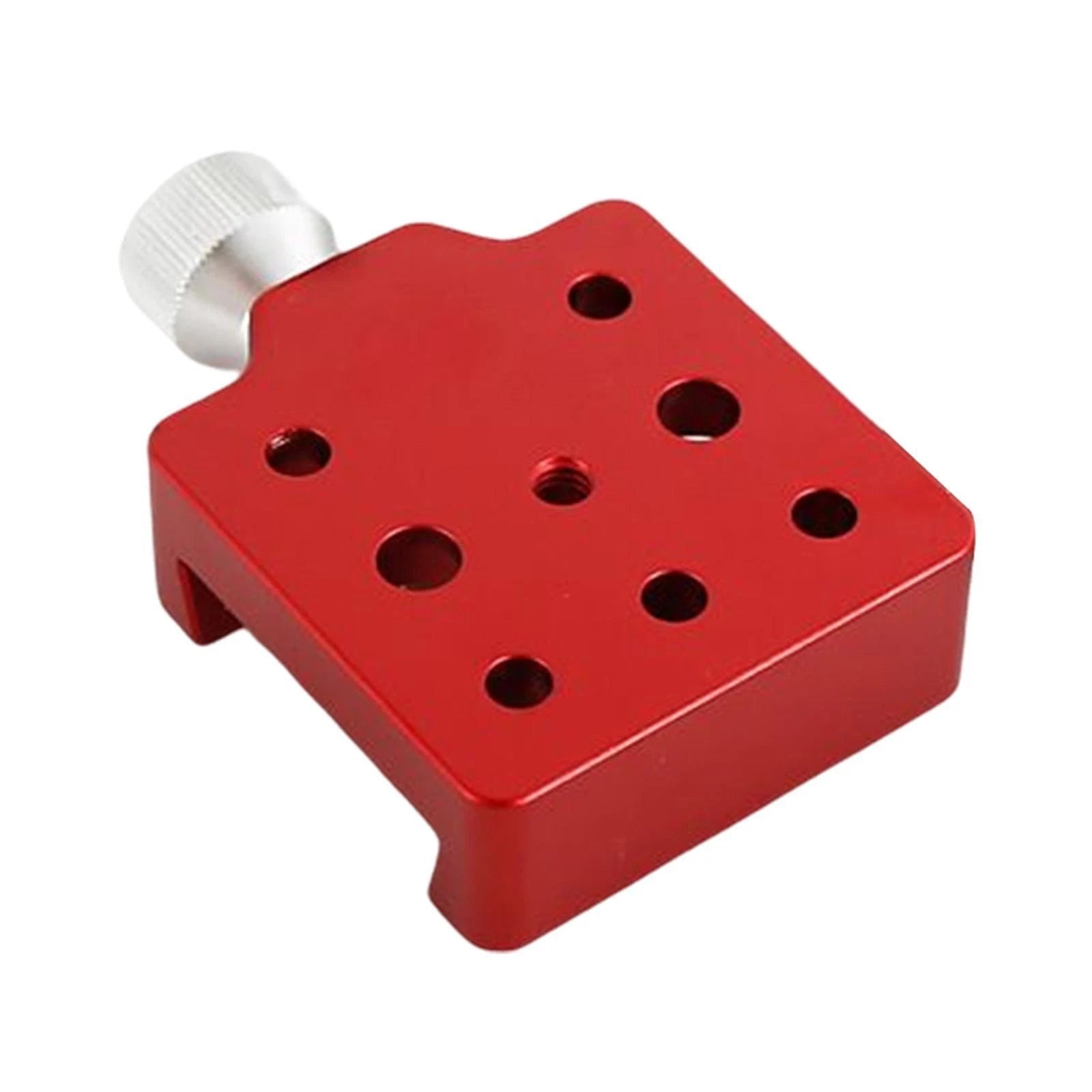 Dark Clear Skies small Dovetail Clamp  with holes and a silver threaded rod on a white background