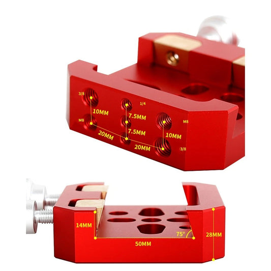 red Dual Losmandy/vixen Plate Metal Dovetail Slot with 2 Locking Screws side view showing dimensions