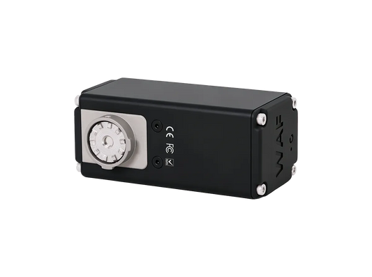 A black rectangular electronic module with a silver dial, silver screws, and small buttons on the front, shown on a plain white background.